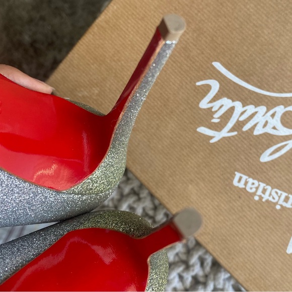 Christian Louboutin Pigalle Follies 100mm Glitter Mini Degrade - Drage Silver - Picture 6 of 15